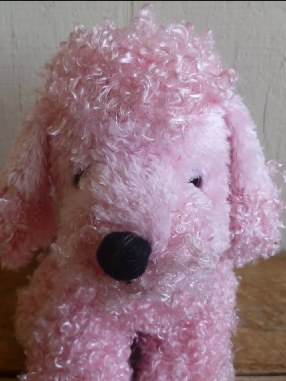 Plush Pink Curly Poodle Dog Toy for Pets